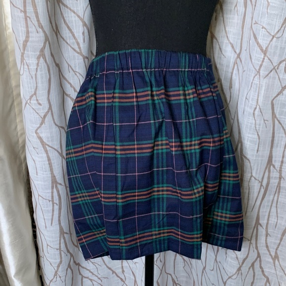 Wild Fable Plaid Navy Green Mini Skirt with Tie Detail - Picture 5 of 5